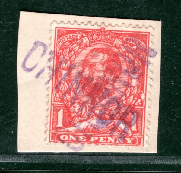 GB Oxon KGV 1d Downey *CHINNOR* RAILWAY STATION Cancel Used Piece GR2WHITE41 - Image 3