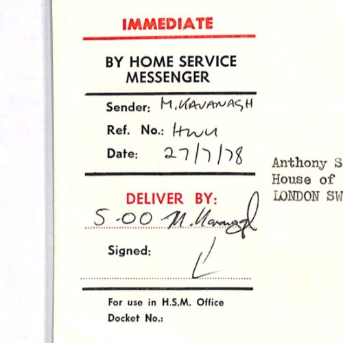 GB PARLIAMENTARY MAIL QEII Cover 1978 Rare *HOME SERVICE MESSENGER* Label XP473 - Image 4