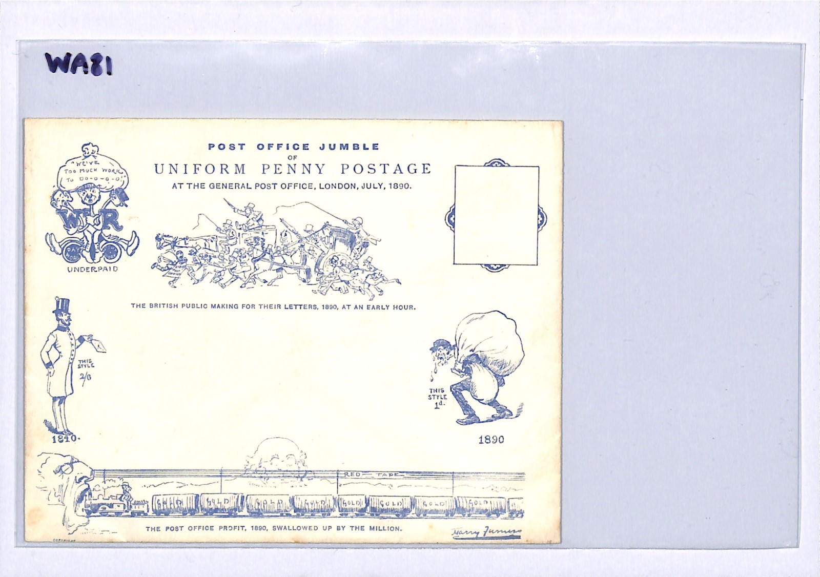 GB PENNY POST JUBILEE 1890 Cover *CARICATURE* Furniss MULREADY DERIVATIVE WA81 - Image 4