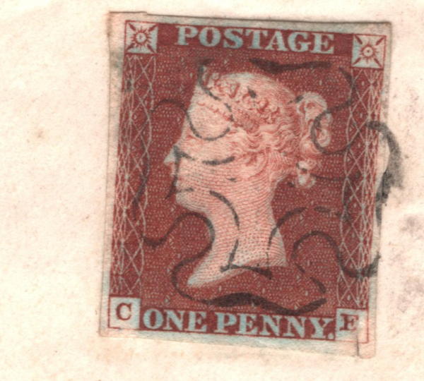 GB PENNY RED Super SHADE Cover 1843 Edinburgh Scots MX Maltese Cross XG110