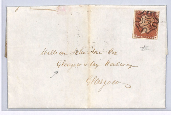 GB PENNY RED ex BLACK *Plate 11* (CF) Cover 1841 Edinburgh MX SG7 Cat £350 XG104 - Image 3