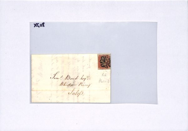 GB PENNY RED ex BLACK *Plate 8* (RE) Cover 1841 Shrewsbury MX SG7 Cat £500 XG118 - Image 6