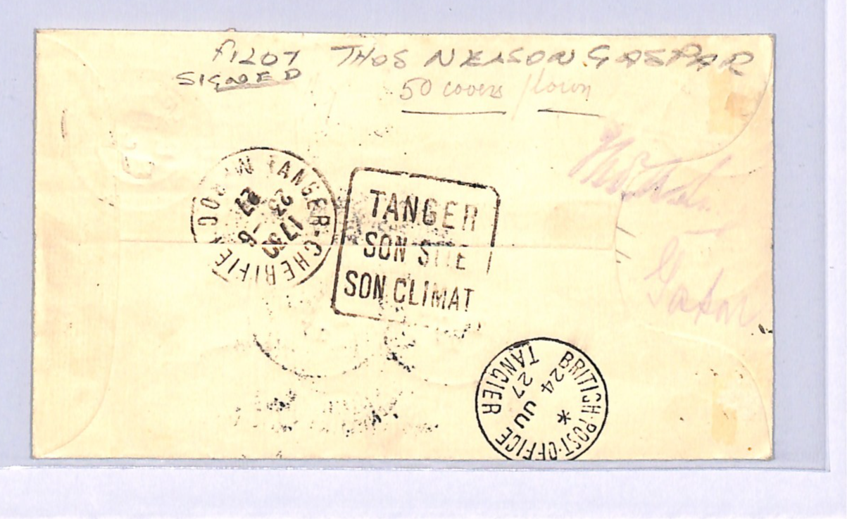 GB PHILATELIC CONGRESS 1927 Birmingham Cover Air *SPECIAL FLIGHT* TANGIER UG1 - Image 3