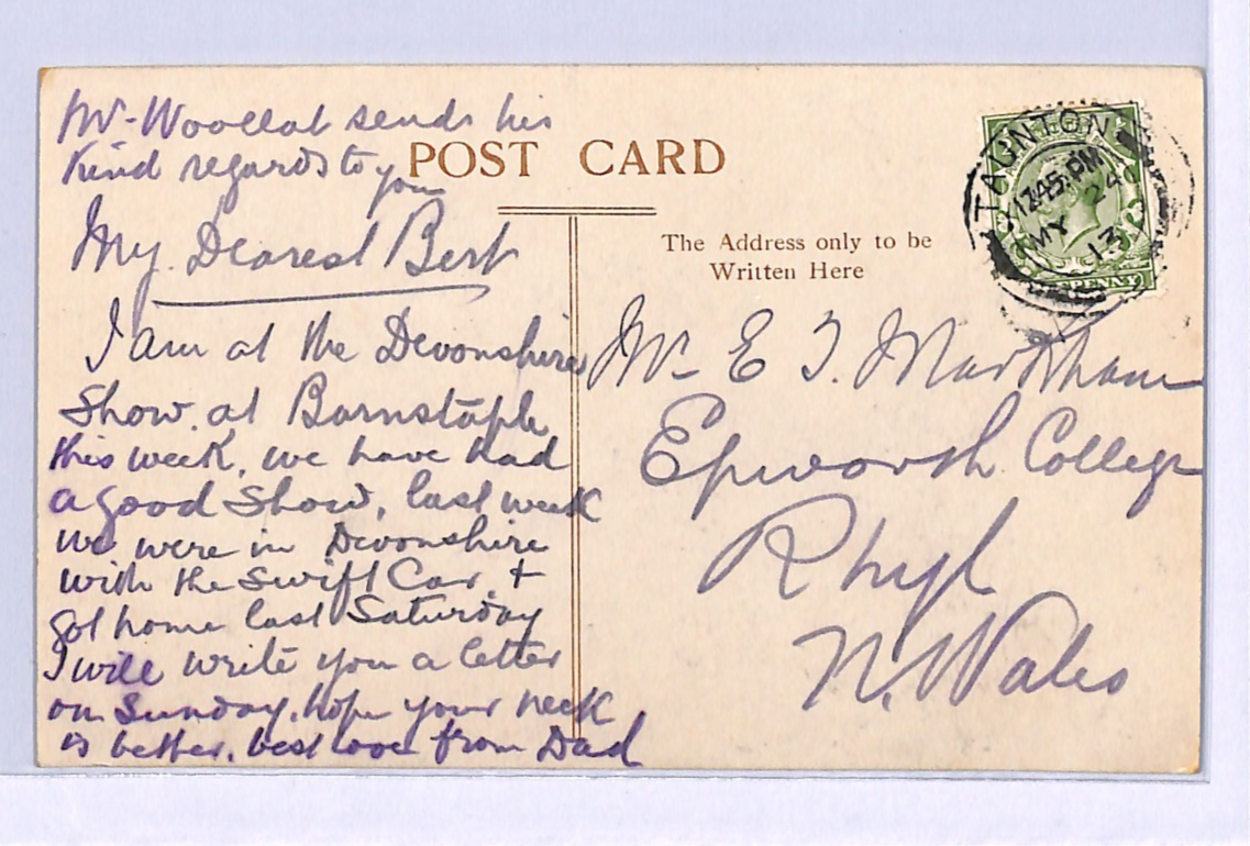 GB PIONEER AVIATION Postcard 1913 DAILY MAIL CIRCUIT *W.H.EWEN* Taunton WB416 - Image 4