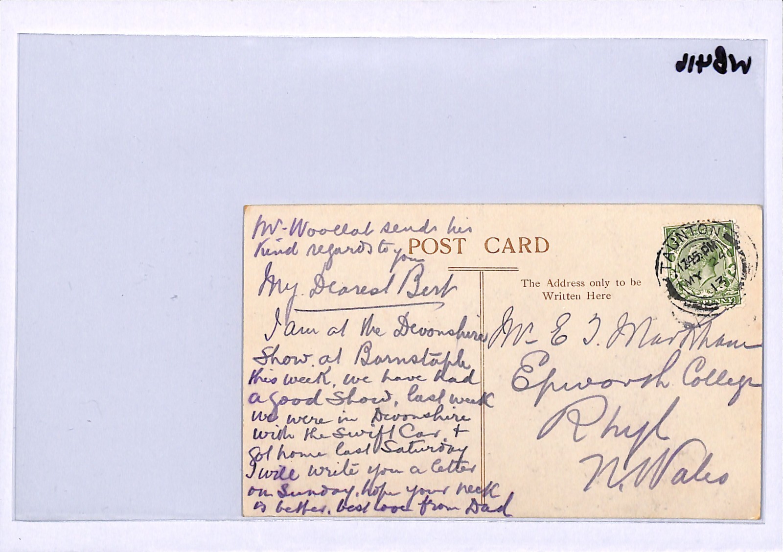 GB PIONEER AVIATION Postcard 1913 DAILY MAIL CIRCUIT *W.H.EWEN* Taunton WB416 - Image 6