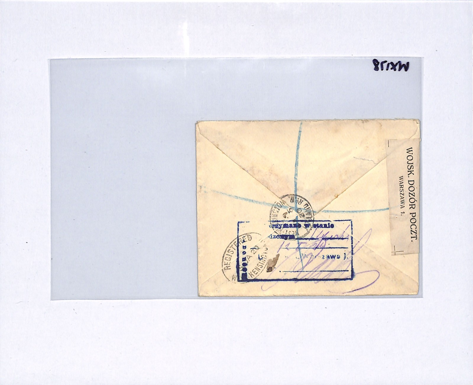 GB POLAND INTERRUPTED MAIL Reg'd Cover 1920 Warsaw *DAMAGED* Explanatory WX178 - Image 5