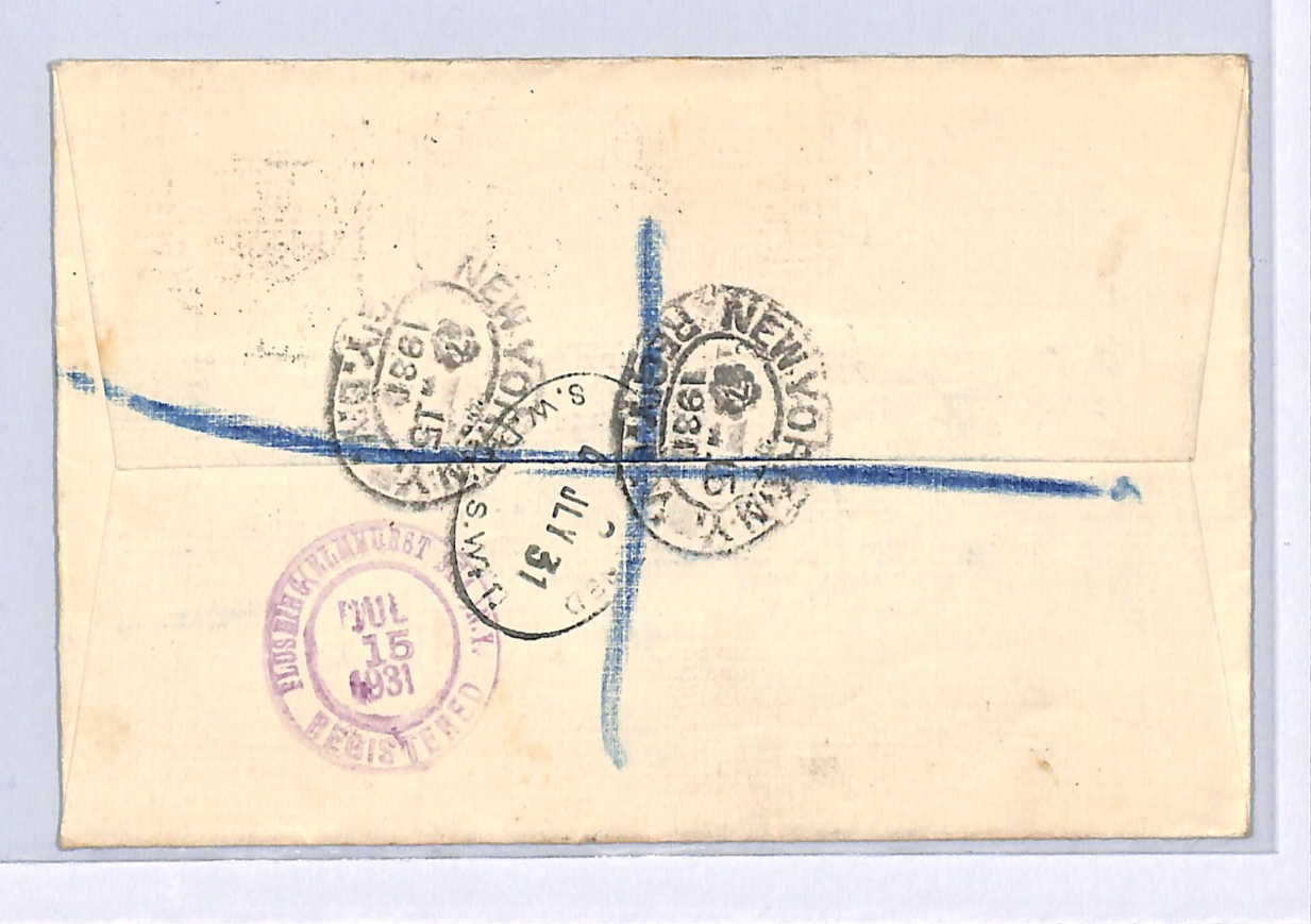 GB Polar USA ARCTIC SUBMARINE EXPEDITION 1931 Cover MIXED FRAKING NY-London UG98 - Image 3