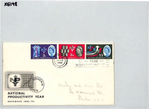GB QEII 1962 NPY *PHOS* FDC National Productivity Year SLOGAN Illustrated XE198 - Image 9