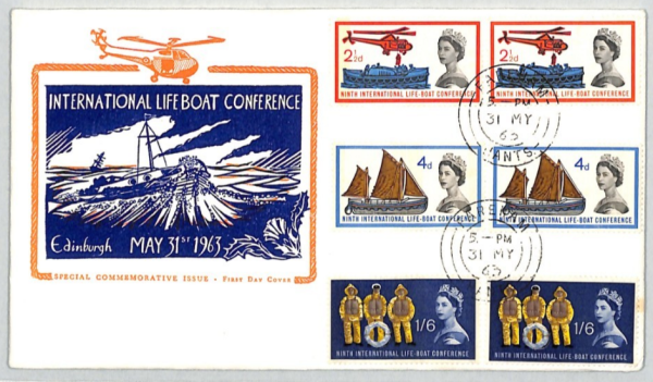 GB QEII 1963 LIFEBOAT FDC Conference Illustrated *PHOS & ORD* Sets Fareham XE185