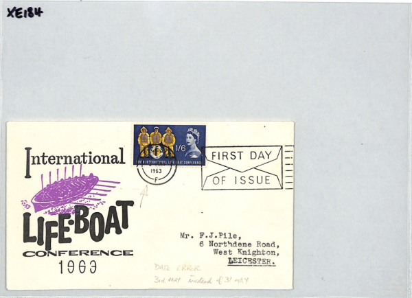 GB QEII FDC 1963 LIFEBOAT 1s/6d Leicester *ERROR* DATE Slogan FDI Machine XE184 - Image 13