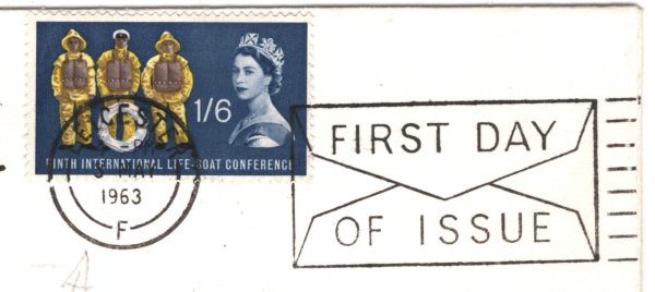 GB QEII FDC 1963 LIFEBOAT 1s/6d Leicester *ERROR* DATE Slogan FDI Machine XE184 - Image 9