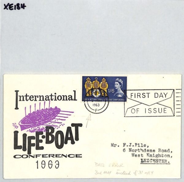 GB QEII FDC 1963 LIFEBOAT 1s/6d Leicester *ERROR* DATE Slogan FDI Machine XE184 - Image 10