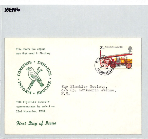 GB QEII FDC 1974 FIRST MOTOR FIRE ENGINE *Finchley Society* RARE {samwells}XE146 - Image 5