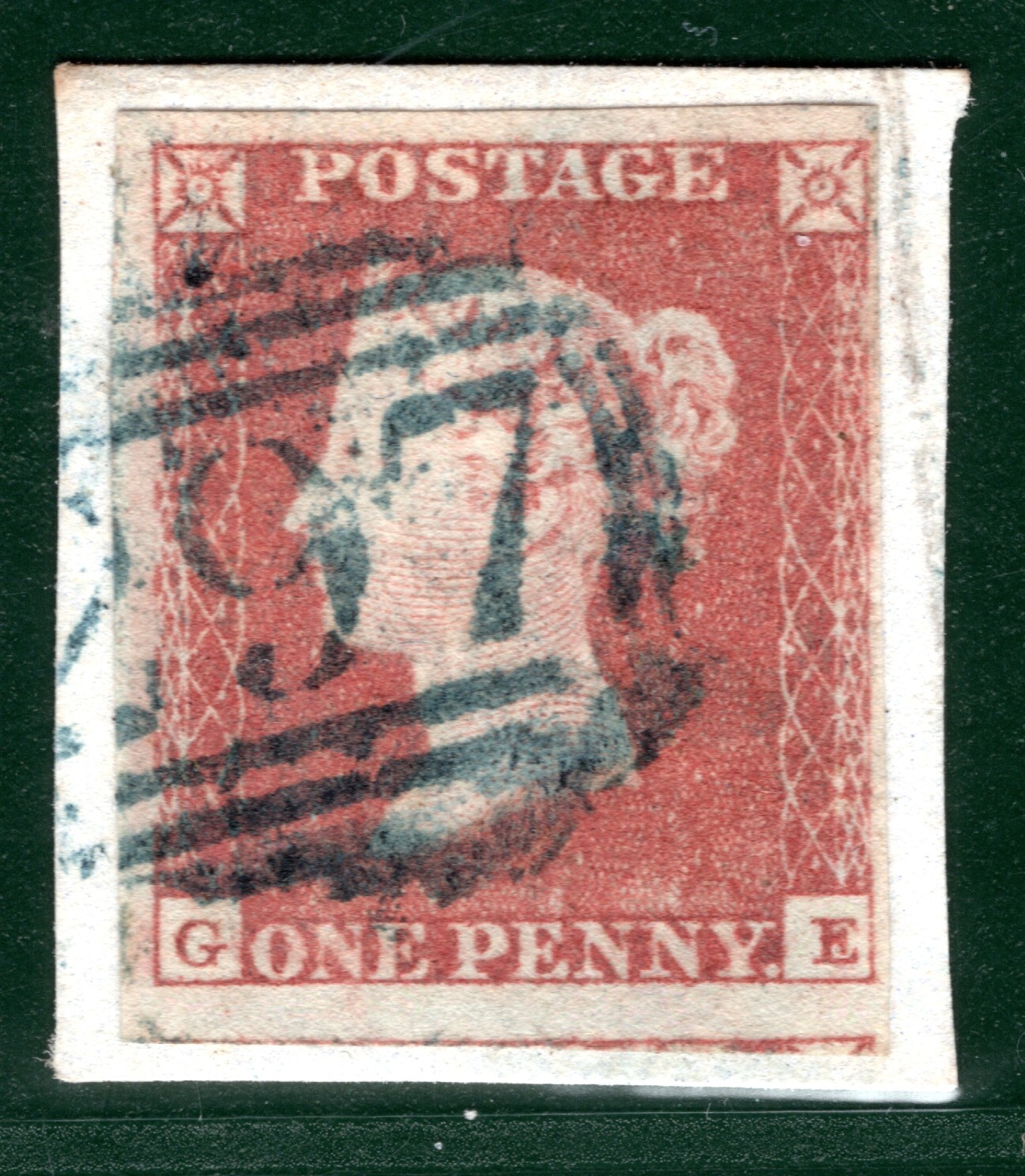 GB QV 1841 PENNY RED SG.8 1d (CG) BLUE *297* FAZELEY Staffs Numeral c£250+ RBR60 - Image 3