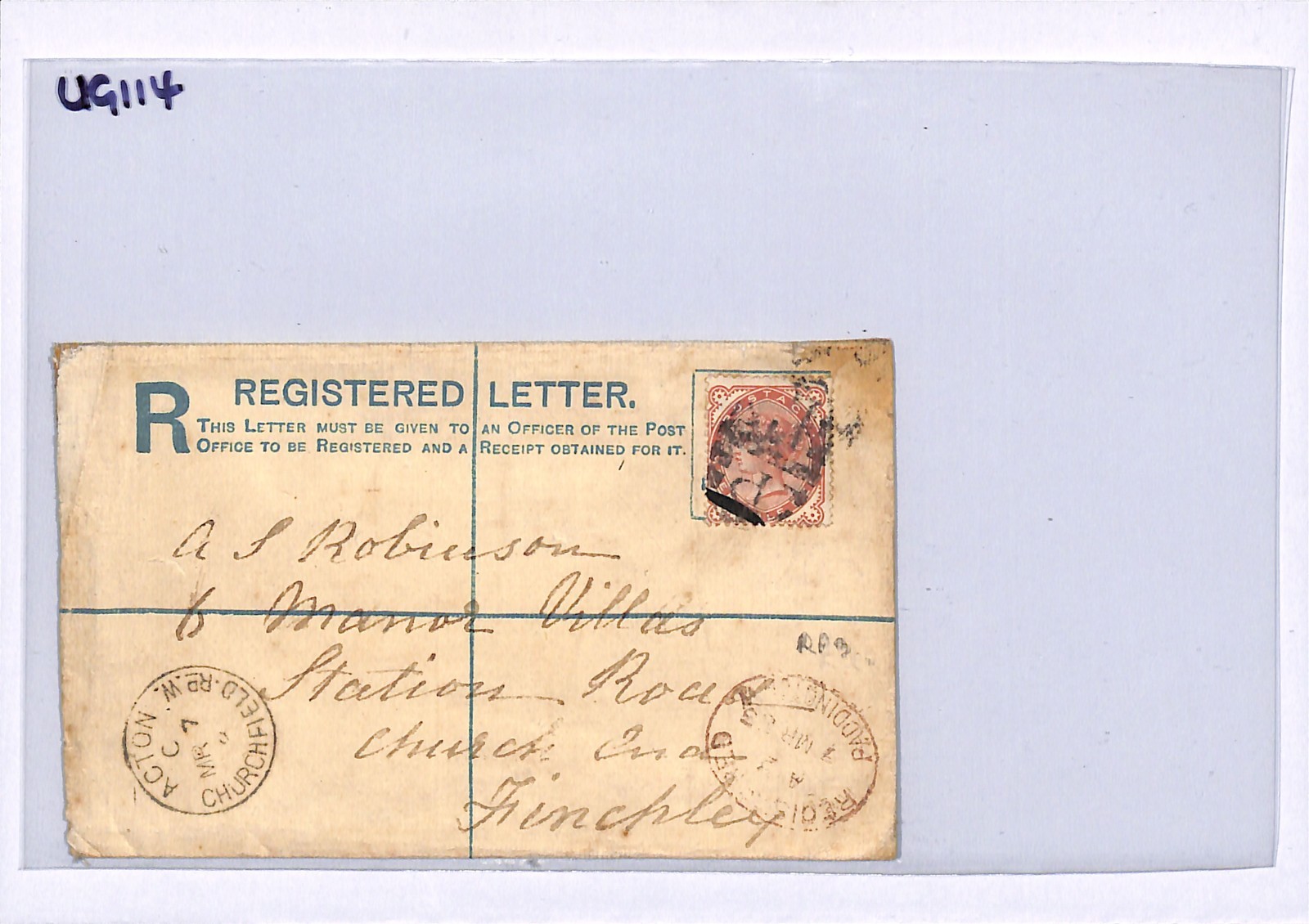 GB QV 1½d Cover Reg PADDINGTON Numeral 1883 Acton Churchfield SG.167 c£160 UG114 - Image 13