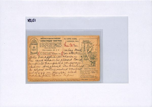 GB QV ADVERT STATIONERY Card *FIRE-FIGHTING* Pump FIRE ESCAPE 1901 Rare XG151 - Image 7