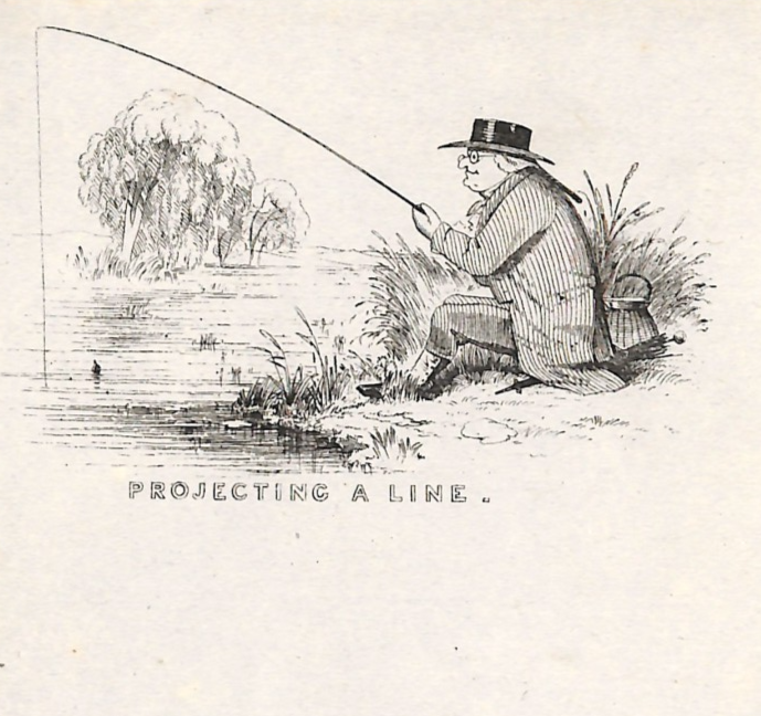 GB QV CARICATURE Letter Paper PROJECTING A LINE *Fishing* RAILWAY BOOM ERA WR74