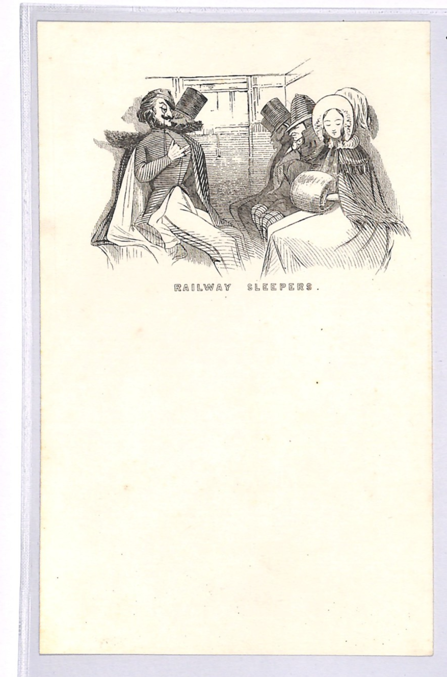 GB QV CARICATURE Letter Paper *RAILWAY SLEEPERS* Carriage BOOM ERA 1840s WR76 - Image 2