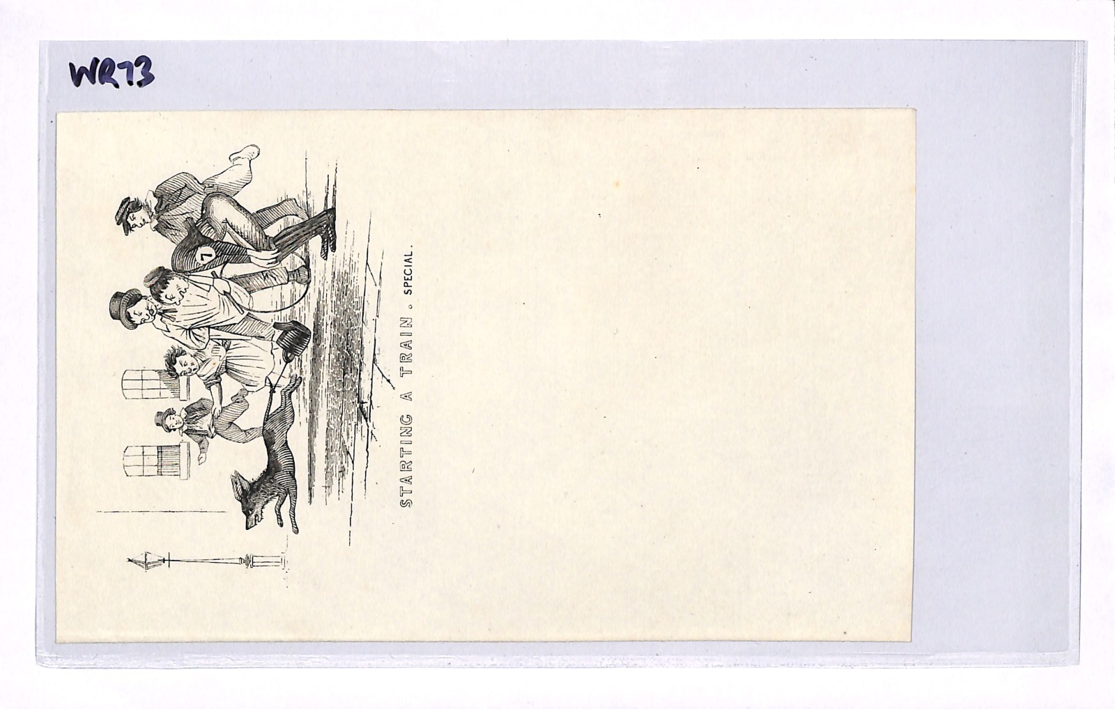 GB QV CARICATURE Letter Paper *STARTING A TRAIN* Dog RAILWAY BOOM ERA 1840s WR73 - Image 4