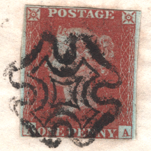 GB QV Cover  *ASYMMETRIC* MALTESE CROSS Blackburn MX 1844 Lancs Penny Red XG126 - Image 6