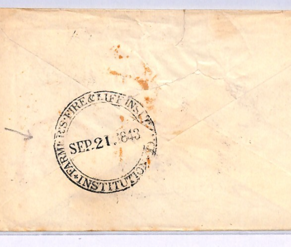 GB QV Cover *FARMERS FIRE & LIFE INSURANCE* Private Datestamp 1843 London XK271 - Image 3