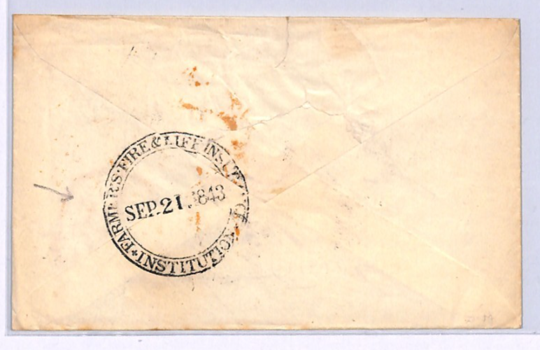 GB QV Cover *FARMERS FIRE & LIFE INSURANCE* Private Datestamp 1843 London XK271 - Image 4