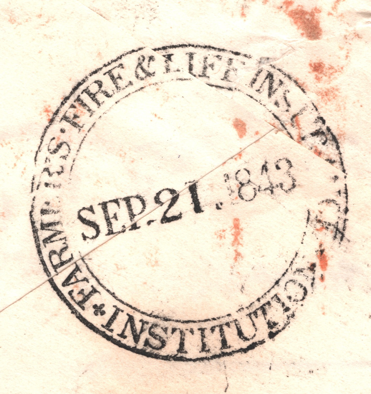 GB QV Cover *FARMERS FIRE & LIFE INSURANCE* Private Datestamp 1843 London XK271 - Image 5