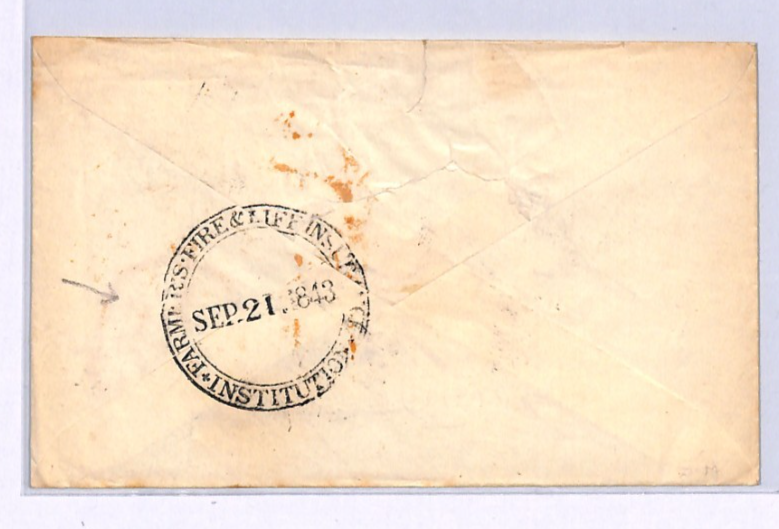 GB QV Cover *FARMERS FIRE & LIFE INSURANCE* Private Datestamp 1843 London XK271 - Image 6