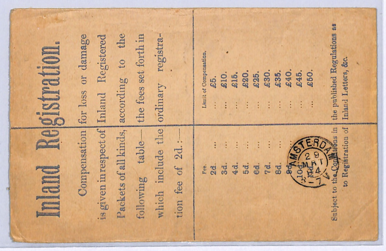 GB QV Cover *PARADE* BIRMINGHAM CDS Registered Stationery 1894 5d Jubilee WA16 - Image 4