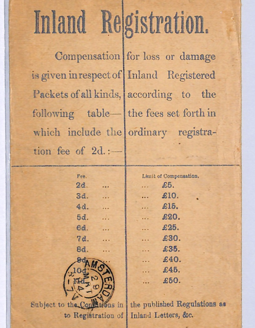 GB QV Cover *PARADE* BIRMINGHAM CDS Registered Stationery 1894 5d Jubilee WA16 - Image 6