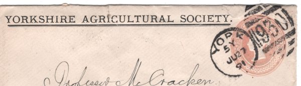 GB QV Cover *YORKSHIRE AGRICULTURAL SOCIETY* 1d Pink Stationery 1891 York XG145 - Image 3