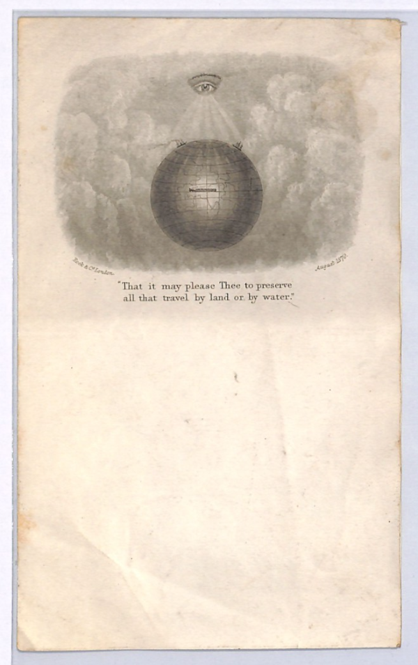 GB QV ILLUSTRATED LETTER-SHEET *SAFE TRAVEL* 1870 Unused SHIPS GLOBE XG165 - Image 4