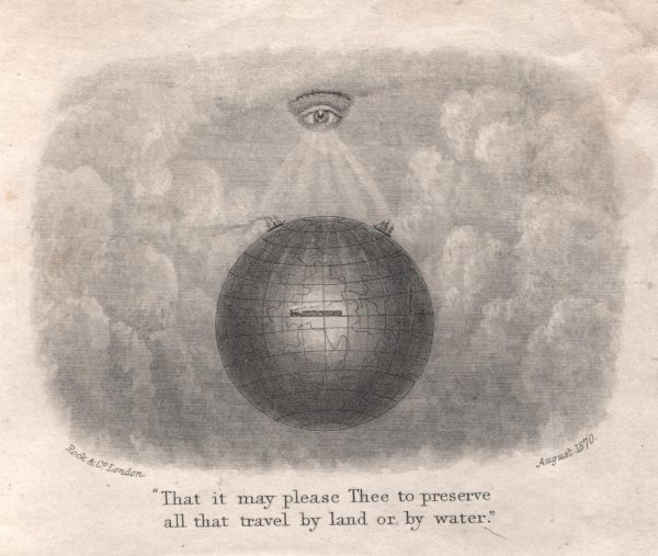 GB QV ILLUSTRATED LETTER-SHEET *SAFE TRAVEL* 1870 Unused SHIPS GLOBE XG165 - Image 6