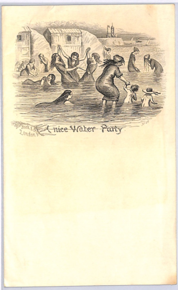 GB QV ILLUSTRATED LETTER-SHEET Sea *WATER PARTY* BATHING CARICATURE Cover XG171 - Image 4
