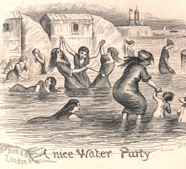 GB QV ILLUSTRATED LETTER-SHEET Sea *WATER PARTY* BATHING CARICATURE Cover XG171