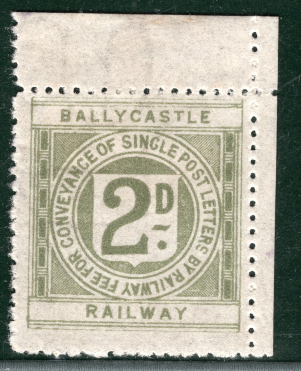 GB QV Ireland BALLYCASTLE RAILWAY Letter Stamp 2d (Die 1) WATERMARK Mint LIME62 - Image 6