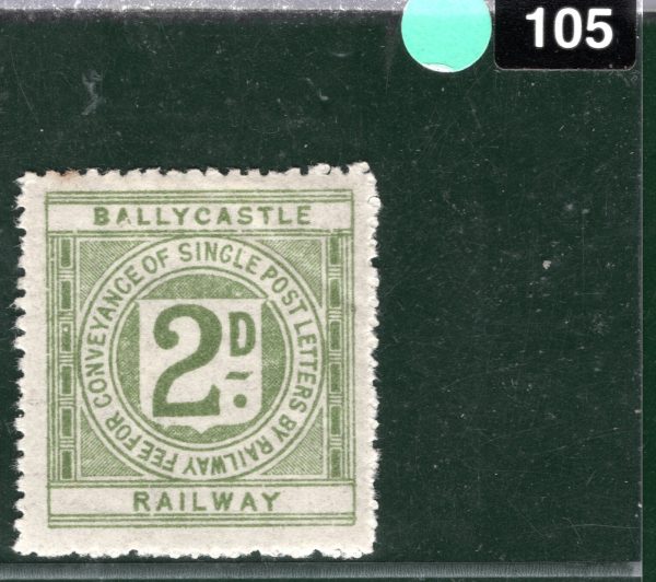 GB QV Ireland BALLYCASTLE RAILWAY Letter Stamp 2d (Die 2) 1897 Mint LIME105 - Image 4