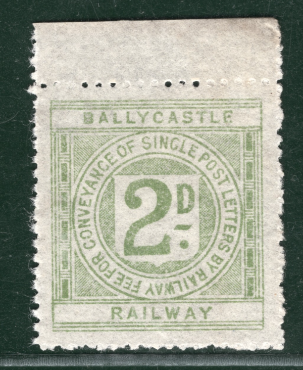 GB QV Ireland BALLYCASTLE RAILWAY Letter Stamp 2d (Die 2) 1897 Mint MNG LIME135 - Image 8