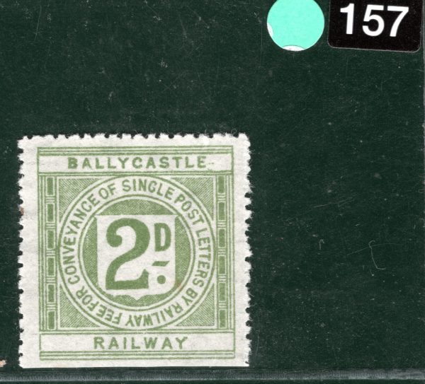 GB QV Ireland BALLYCASTLE RAILWAY Letter Stamp 2d (Die 2) WATERMARK 1897 LIME157 - Image 4