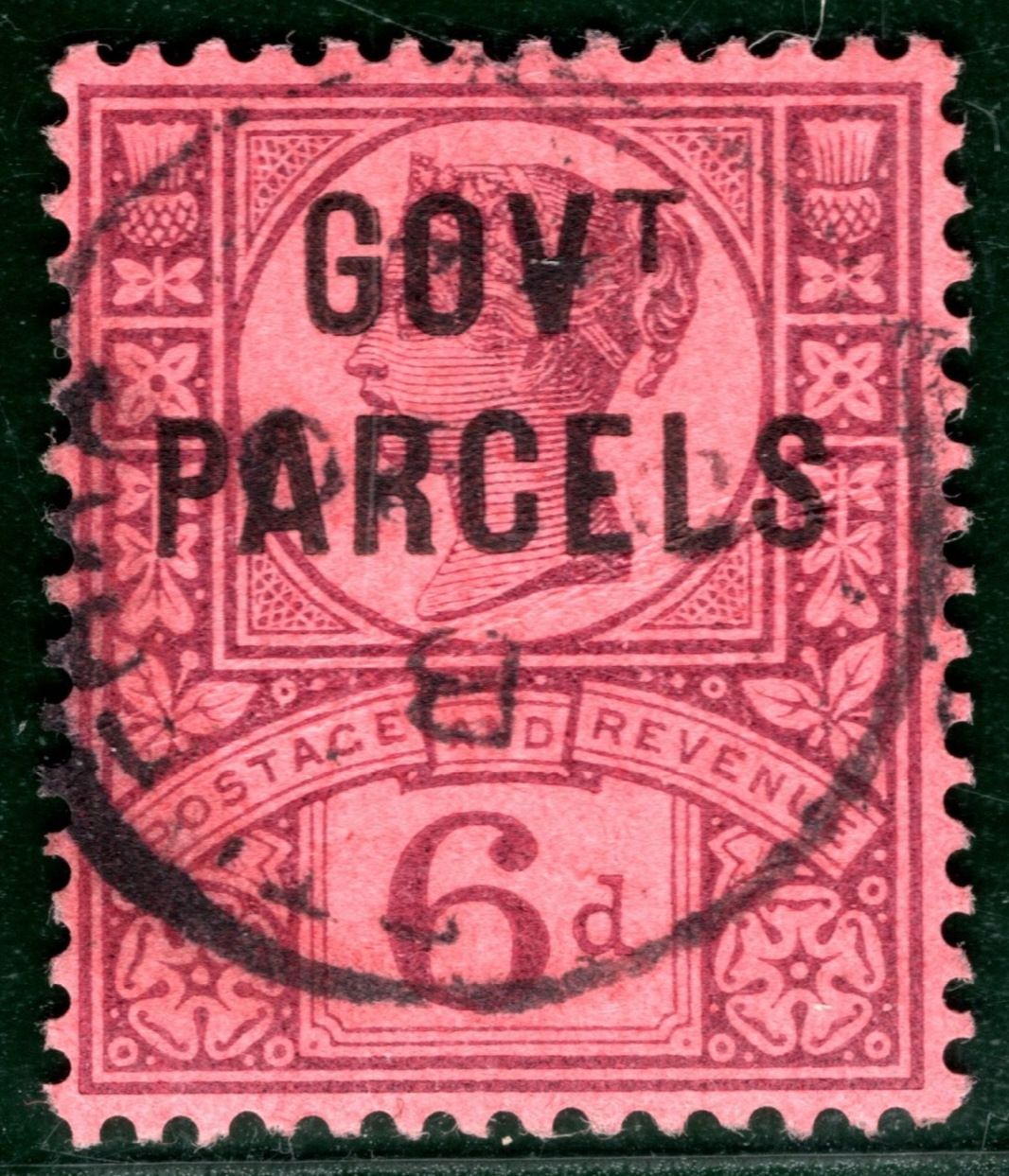 GB QV OFFICIAL SG.O66a 6d *GOVT PARCELS* Variety NO DOT Used CDS c£120++ HPR125