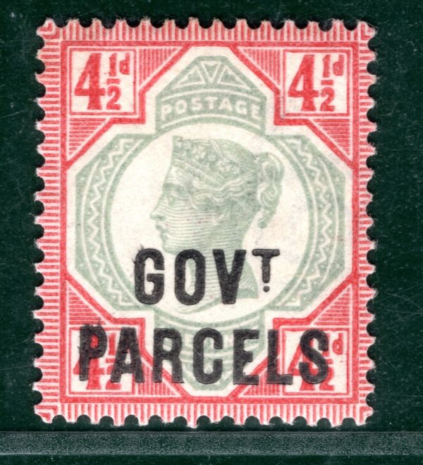 GB QV OFFICIAL SG.O71  4½d Green & Carmine *GOVT PARCELS* Mint Cat £250 PRED11 - Image 5