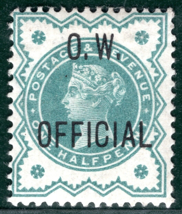 GB QV Official SG.O32 ½d Blue-Green *O.W OFFICIAL* Jubilee Mint Cat £300 PRED48