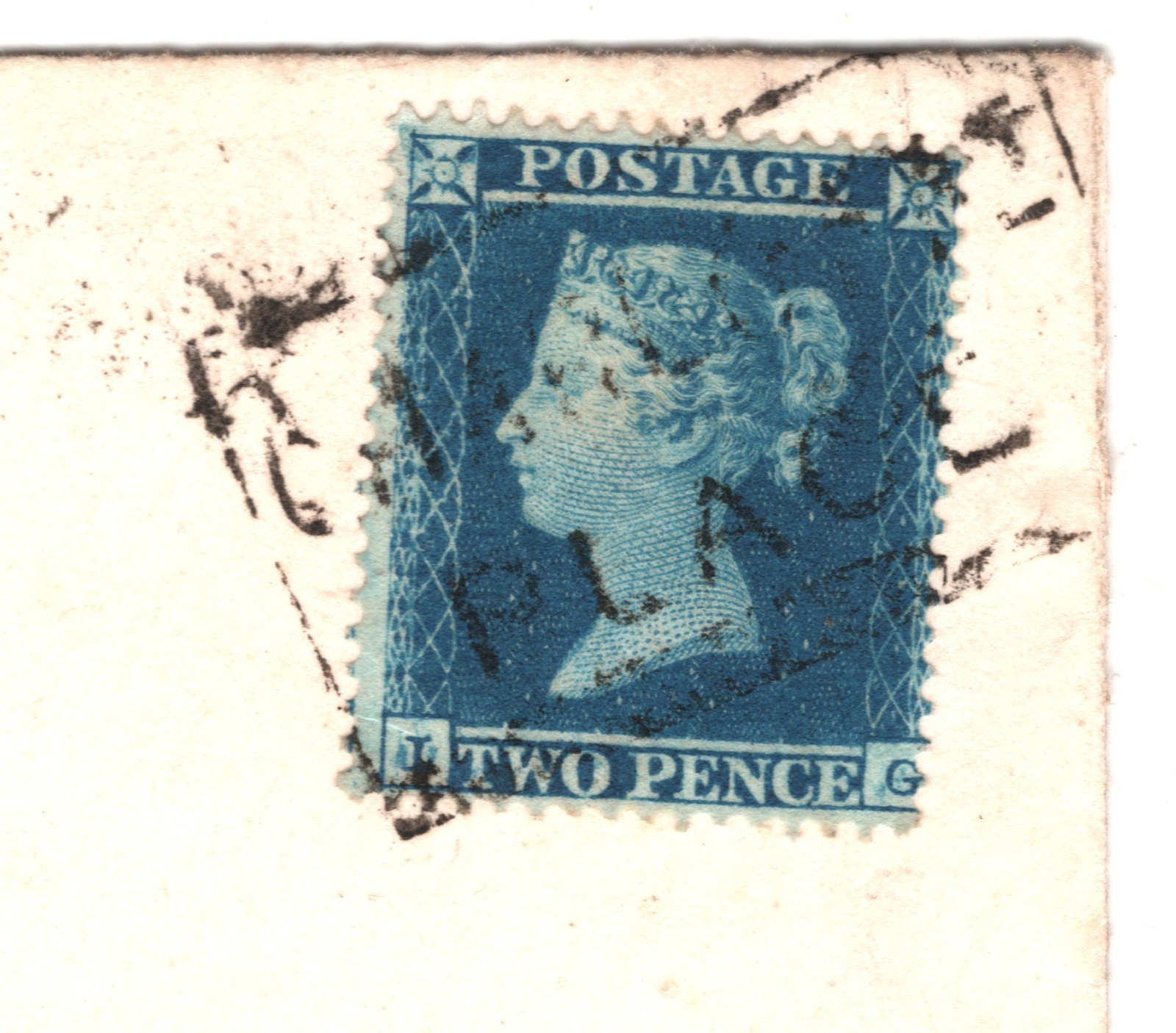 GB QV SCOTS LOCAL Cancel 2d BLUE SG.19 Cover CHARLOTTE PLACE Edinburgh 1854 XB7 - Image 5