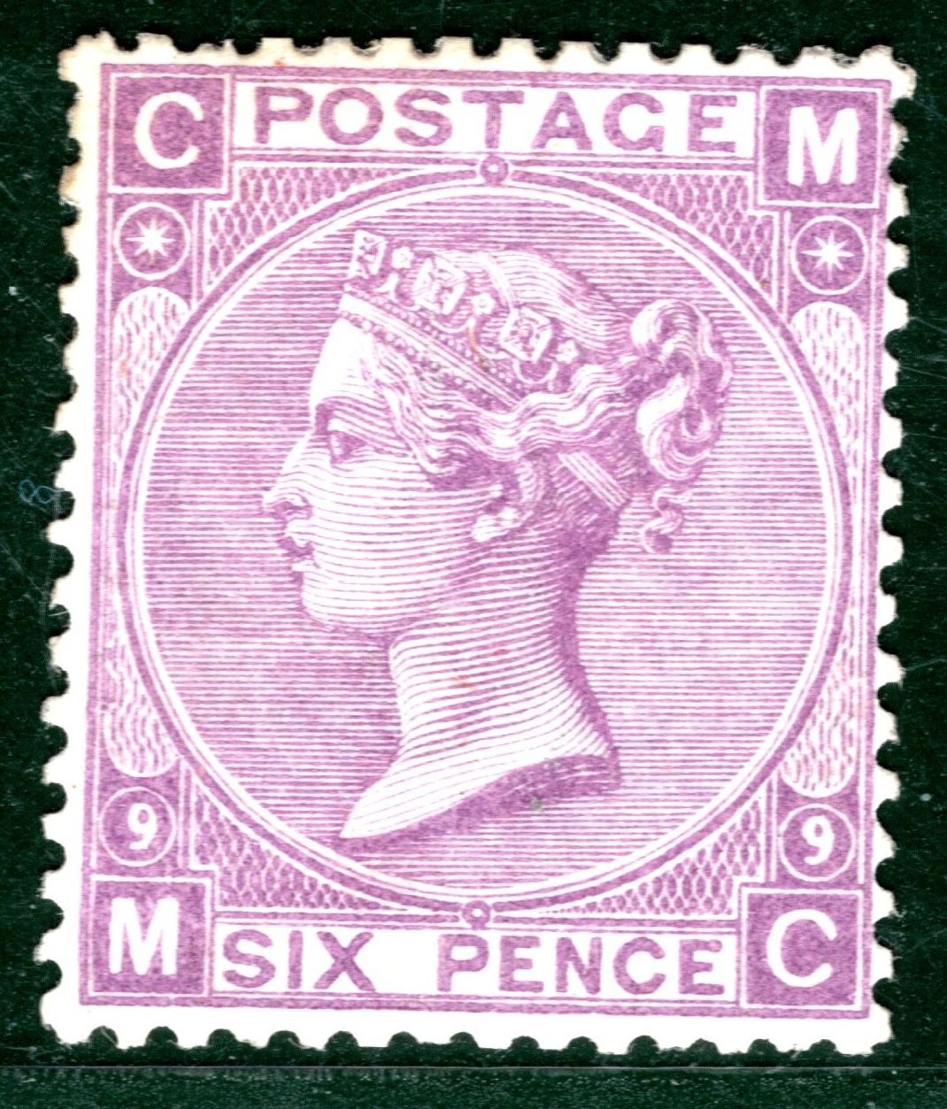 GB QV Stamp SG.109 6d Mauve Plate 9 (MC) Mint MM Cat £600 {samwells}HPR99