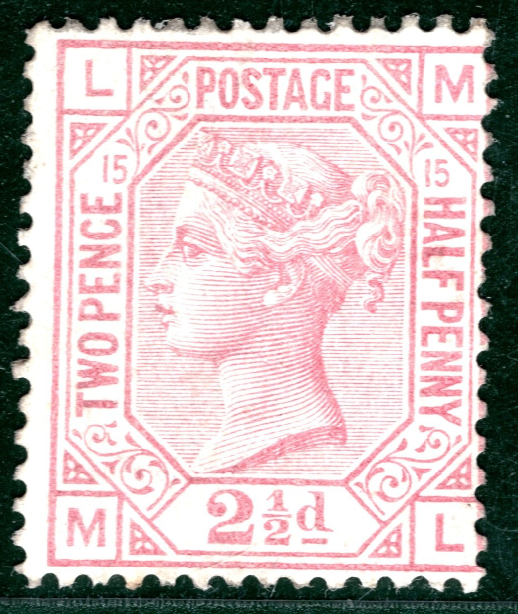 GB QV Stamp SG.141 2½d Rosy Mauve Plate 15 (ML) Mint VLMM Cat £400 HPR139