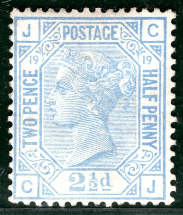GB QV Stamp SG.142 2½d Blue Plate 19 (CJ) Mint MM Cat £425 {samwells}HPR148