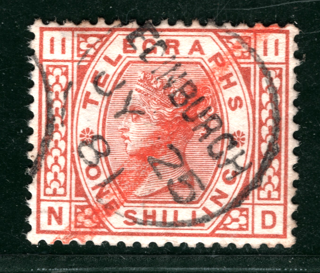 GB QV TELEGRAPH SG.T10wi 1s Plate 11 (ND) *CROWN INVERTED* 1881 CDS c£200 SBR100 - Image 5
