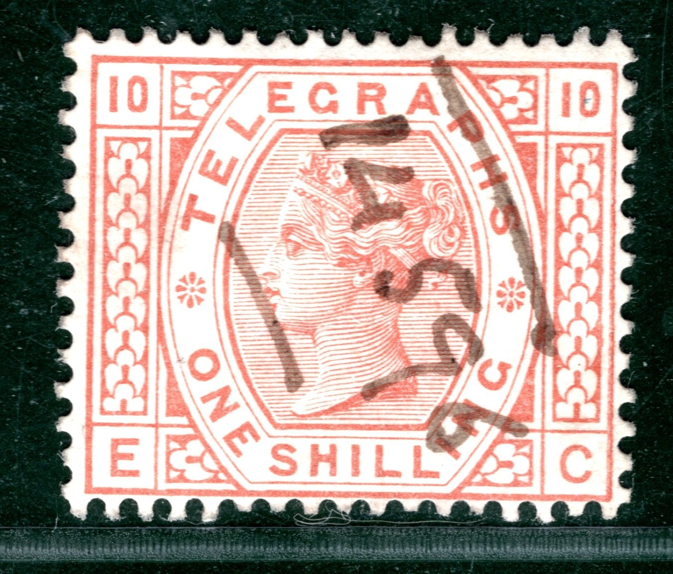 GB QV TELEGRAPH SG.T9 1s Orange-Brown Plate 10 (EC) Pen Cancel Used c£150 REDS21 - Image 5