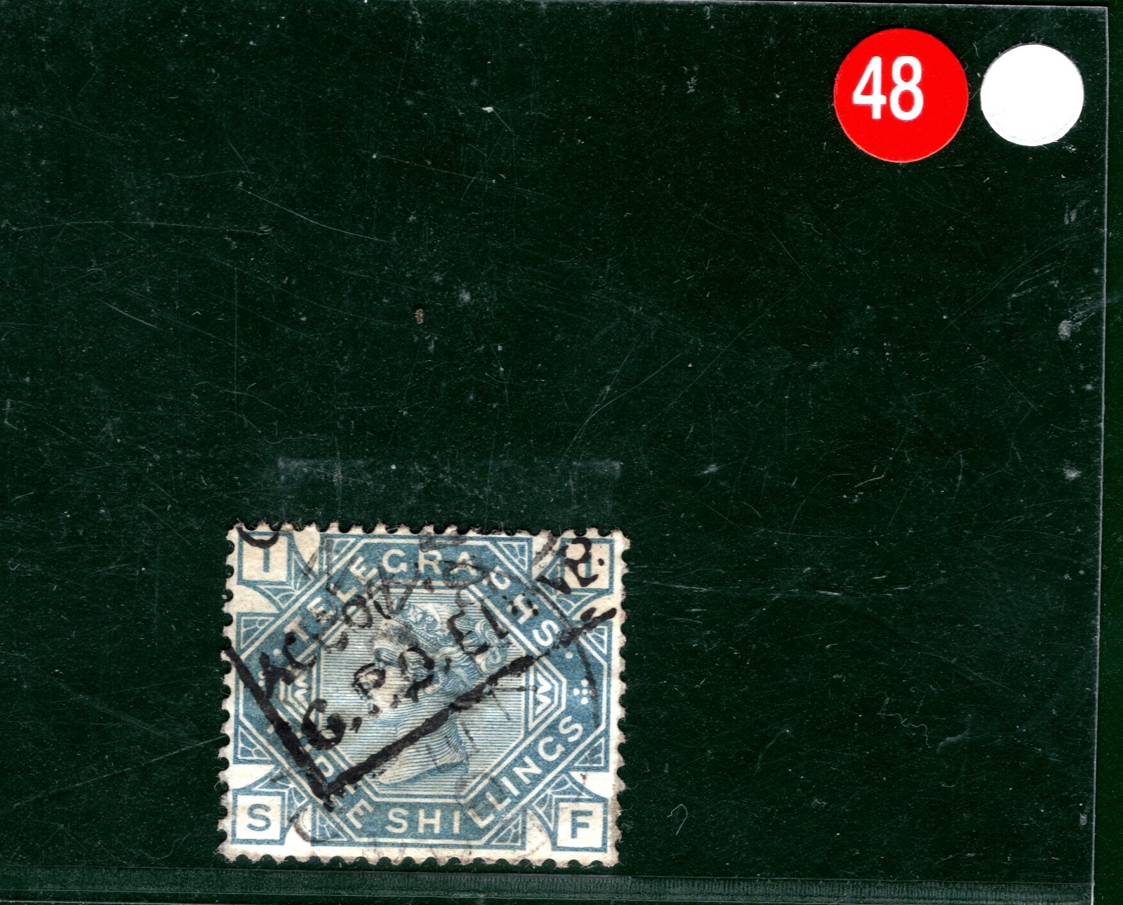 GB QV TELEGRAPH Stamp SG.T11 3s (SF) Used *GPO EDINBURGH* Framed Cancel REDS48 - Image 4