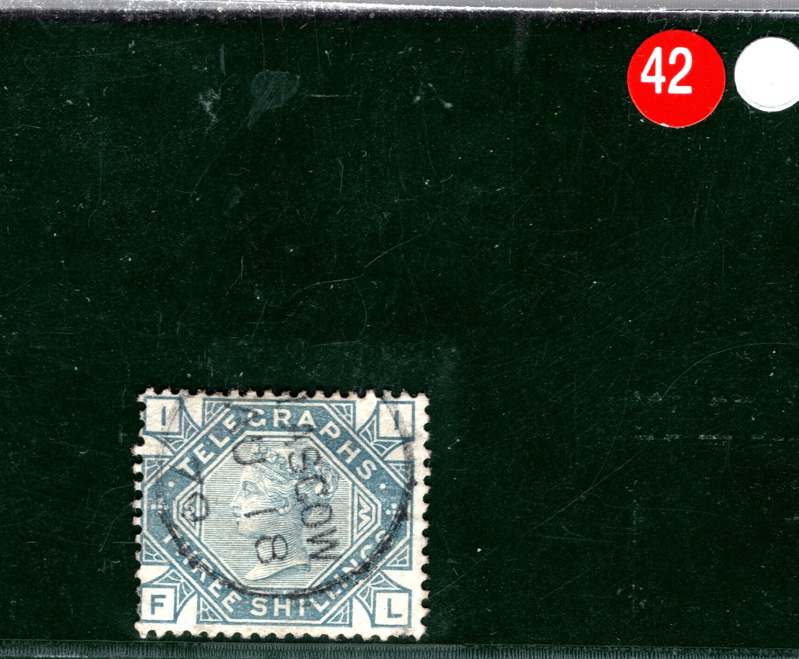 GB QV TELEGRAPH Stamp SG.T11 3s Slate-Blue (FL) Glasgow 1879 CDS Cat £80+ REDS42 - Image 4